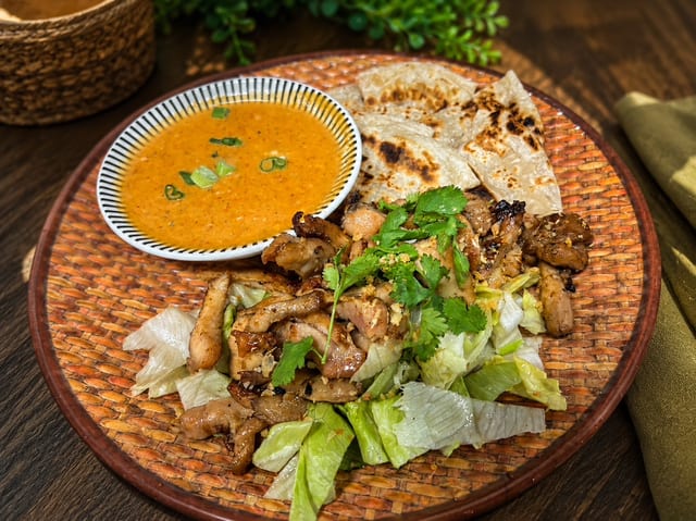 Grilled Chicken and Roti with Massaman Curry Combo.