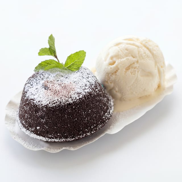 Chocolate Lava with Ice Cream.