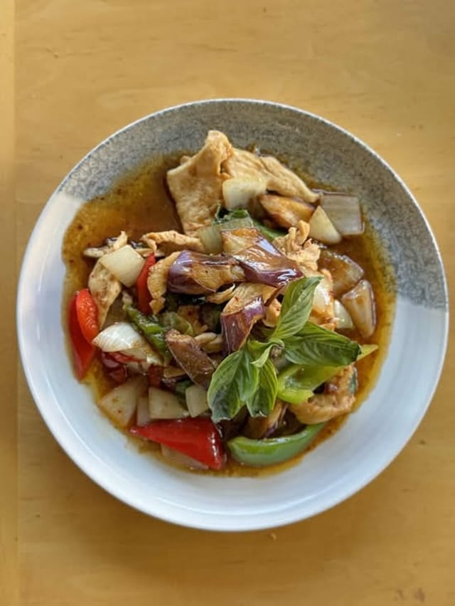 Ground Chicken Eggplant Stir-Fried.