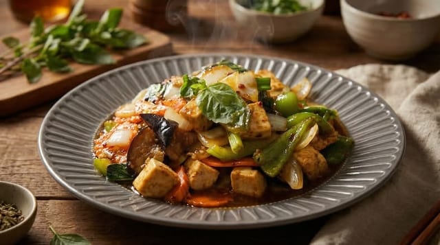 Ground Chicken Pad Ka-Pao.
