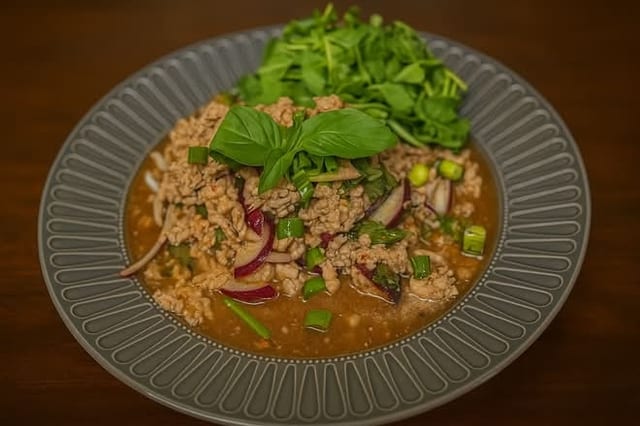 Ground Chicken Larb Salad.